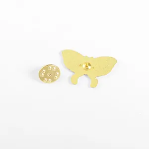 Golden Van Gogh style butterfly alloy brooch with secure pin back and butterfly clutch