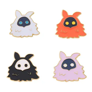 Set di 4 spille smaltate di Genshin Impact Abyss Mage in bianco, arancione, viola e nero