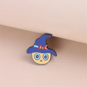 Mignonne Broche Émaillée Fille Sorcière Dessin Animé Alliage Émail Goutte d'Huile Badge Décoration Vêtements Bijoux de Mode Accessoires
