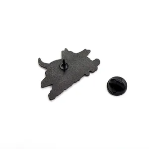 Kreative schwarze Katzen-Kaffee-Emaille-Pin mit Gummikupplung und mattem Finish