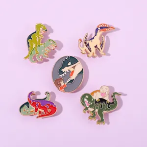 Cartoon Dinosaur Enamel Pin Alloy Badge Brooch Animal Jewelry For Backpack Clothes Decoration Women Men Accessories