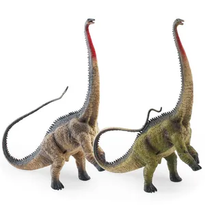 Modelos detallados de dinosaurios Diplodocus jurásicos en marrón y verde sobre fondo blanco