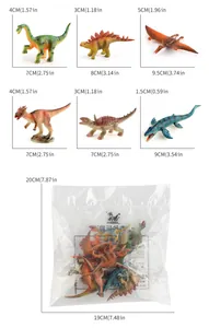 Tabella taglie dettagliata per figurine di dinosauri con lunghezze e altezze esatte