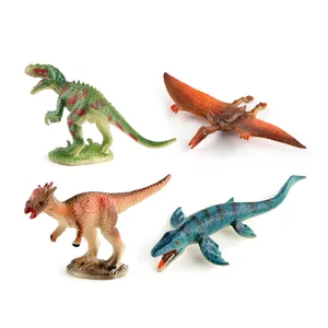 Set di 4 mini modelli realistici di dinosauri con Tyrannosaurus Rex e Pterodattilo giocattolo