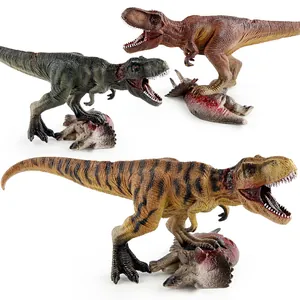 Realistic Tyrannosaurus Rex Predator Scene Dinosaur Model Toy Triceratops Figurine Simulation Animal Toy For Kids Home Decor