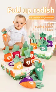 Educational plush tissue box toy with colorful carrots and numbers 1-9 for toddlers