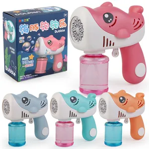 Pistolet à Bulles Automatique Dauphin Pour Enfants 12 Trous Machine à Bulles Électronique Avec Lumières Et Liquide à Bulles Pour Jeu De Jardin En Plein Air