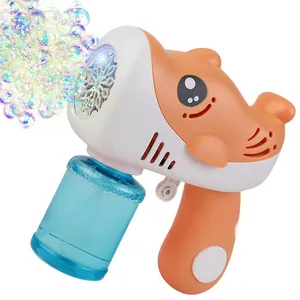 Pistolet à bulles dauphin à 12 trous avec lumières LED et effets sonores pour enfants
