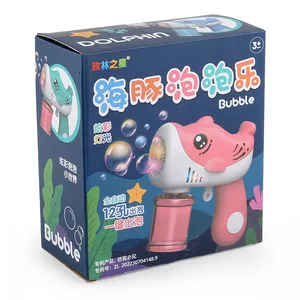 Machine à bulles dauphin 12 trous avec lumière LED automatique et son pour enfants