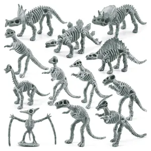 Simulation Dinosaur Skeleton Models Plastic Fossil Toys Educational Archaeology Bone Figurines Science Learning Kids Gifts