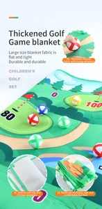 Détails du tapis de golf en flanelle épaisse avec fond antidérapant et balles velcro