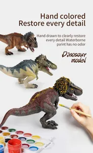 Détail macro du modèle de dinosaure DIY montrant la texture des plumes et peintures
