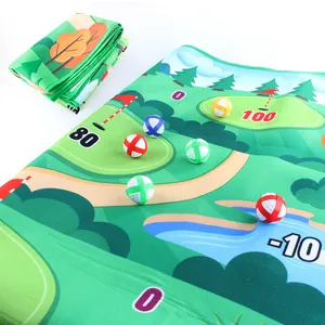 Kit de golf portable pour enfants avec tapis de jeu et balles adhésives pour intérieur et extérieur