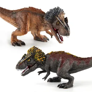 Figurines de dinosaure Tyrannosaurus Rex réalistes avec détails de plumes sur fond blanc