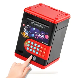 Hucha electrónica espacial con sensor de huellas dactilares y rodillo de billetes automático