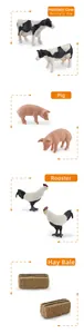 Detailed farm animal models featuring cows, pigs, and roosters with realistic textures
