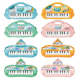 Educational kids musical electronic piano toys in four macaron colors and two styles