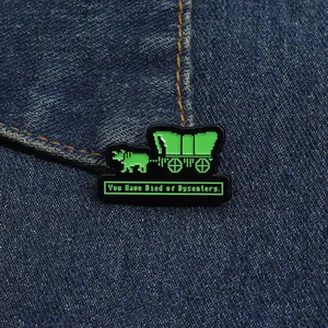 Pixel Art Enamel Pin Brooch Retro Game Wagon Ox Letter Design Zinc Alloy Lapel Badge For Backpack Clothing Accessory