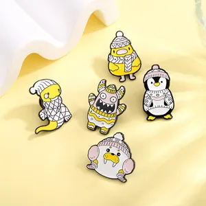 Simpatico Cartone Animato Animale Pinguino Anatra Smalto Spilla Formula Scientifica Citazione Motivazionale Distintivo Zaino