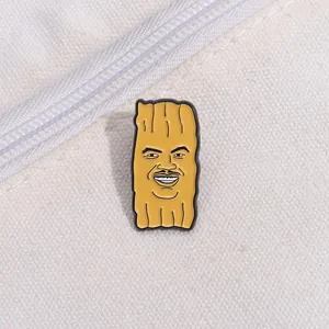 Détail du pin's amusant en émail Steve Harvey sur fond de toile blanche en jaune vif