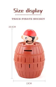 Dimensions du jouet tonneau pirate avec une hauteur de 19,5 cm et une largeur de 13 cm