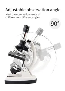 Microscopio para niños con ángulo ajustable de 90 grados y ocular WF10X para laboratorio