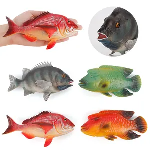 Realistic toy fish set with red snapper and sea bream figurines for ocean decor