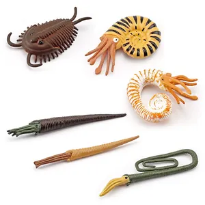 Set aus 6 prähistorischen Meerestier-Mini-Modellen inkl. Trilobiten und Ammoniten