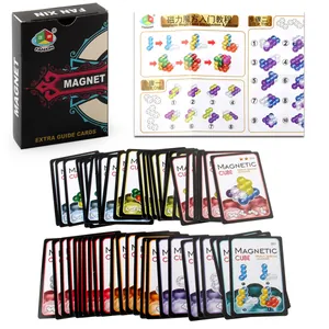 Magnetic magic cube set with tutorial cards and storage box for kids educational play