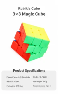 Detailed spec sheet for 3x3 speed cube showing weight, material and size parameters