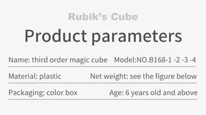 Detailed specifications table for competition 3x3 speed cube with core parameters