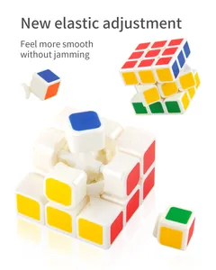 Detail view of the white core spring adjustment system for smooth speed cube rotations