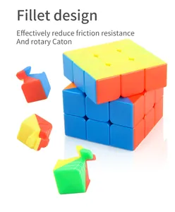 Detail view of 3x3 speed cube internal structure and rounded corner design