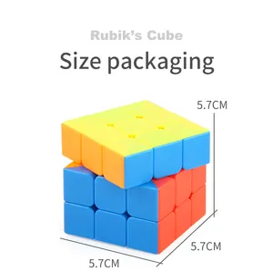 Detailed 5.7cm view of a professional speed cube with smooth spring mechanism and vivid colors