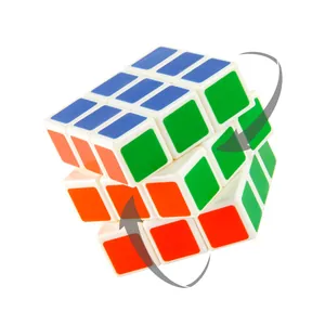Klassischer 3x3 Zauberwürfel mit 7cm weißem Rahmen und reibungslos drehbaren Farbelementen
