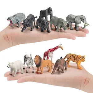Set educativo de 12 figuras miniatura realistas de animales salvajes para niños