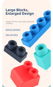 Detail of large colorful soft building blocks designed with safe anti-swallow size for babies