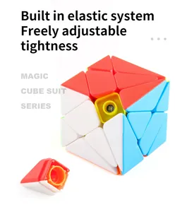 Détail du système élastique interne et du mécanisme de vis réglable du cube magique