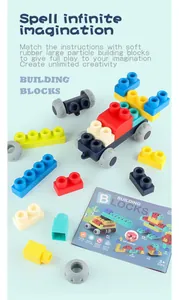 Macro view of soft large-particle educational building blocks in vibrant colors