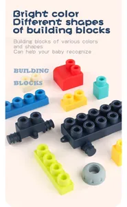 Colorful large soft building blocks with rounded edges for baby early cognitive learning