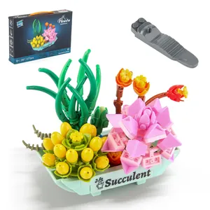 277pcs Succulent Building Blocks Set with potted flowers for kids aged 6 plus