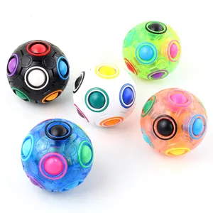 Rainbow magic ball fidget toy set of five colors for stress relief and logic training
