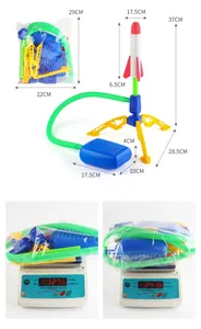 Dimensions détaillées et affichage du poids du kit de lanceur de fusée à pompe à air