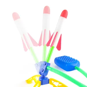 Lance-roquettes à pied pour enfants avec 3 fusées en mousse pour le jeu extérieur