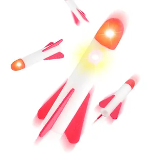 Kit de fusées lumineuses en mousse pour enfants avec lanceurs de jeu extérieur