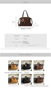 Größentabelle für große Wildleder-Einkaufstasche 47x29x15cm mit technischen Daten