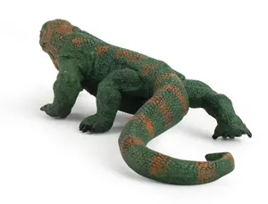 Detailed top view showing realistic skin texture of green Komodo dragon lizard toy