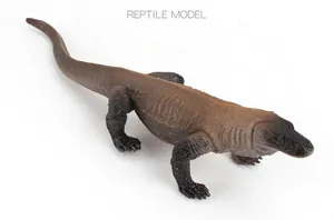 Top view of a Komodo Dragon replica showing realistic scales and skin texture