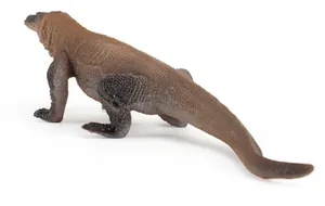 Detailed macro view of the realistic brown skin texture and scales on the Komodo dragon model