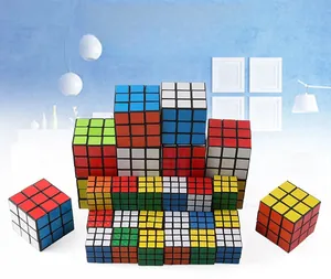 Detailed pile of professional speed cubes with black frame and classic color stickers